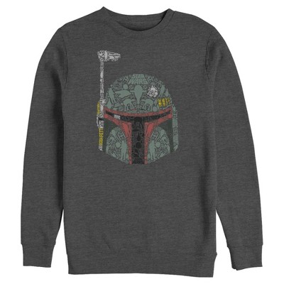 Men's Star Wars Boba Fett Silhouette Helmet Fill Sweatshirt