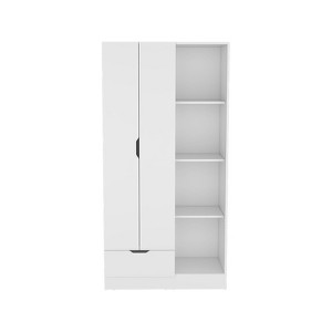 SEVOBAL Armoires 4 Tier Storage Armoire with Shelves and Drawer for Clothing and Accessory Organization in Bedroom, White, 35.4"*19.7"*71.1" - 1 of 4