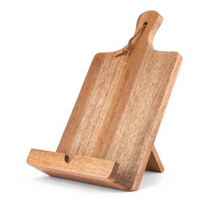 Twine Tablet Stand, Acacia Wood Tablet Holder, Cookbook Stand, Rustic Farmhouse Book Holder and Display, Acacia Wood, Set of 1 - 1 of 4