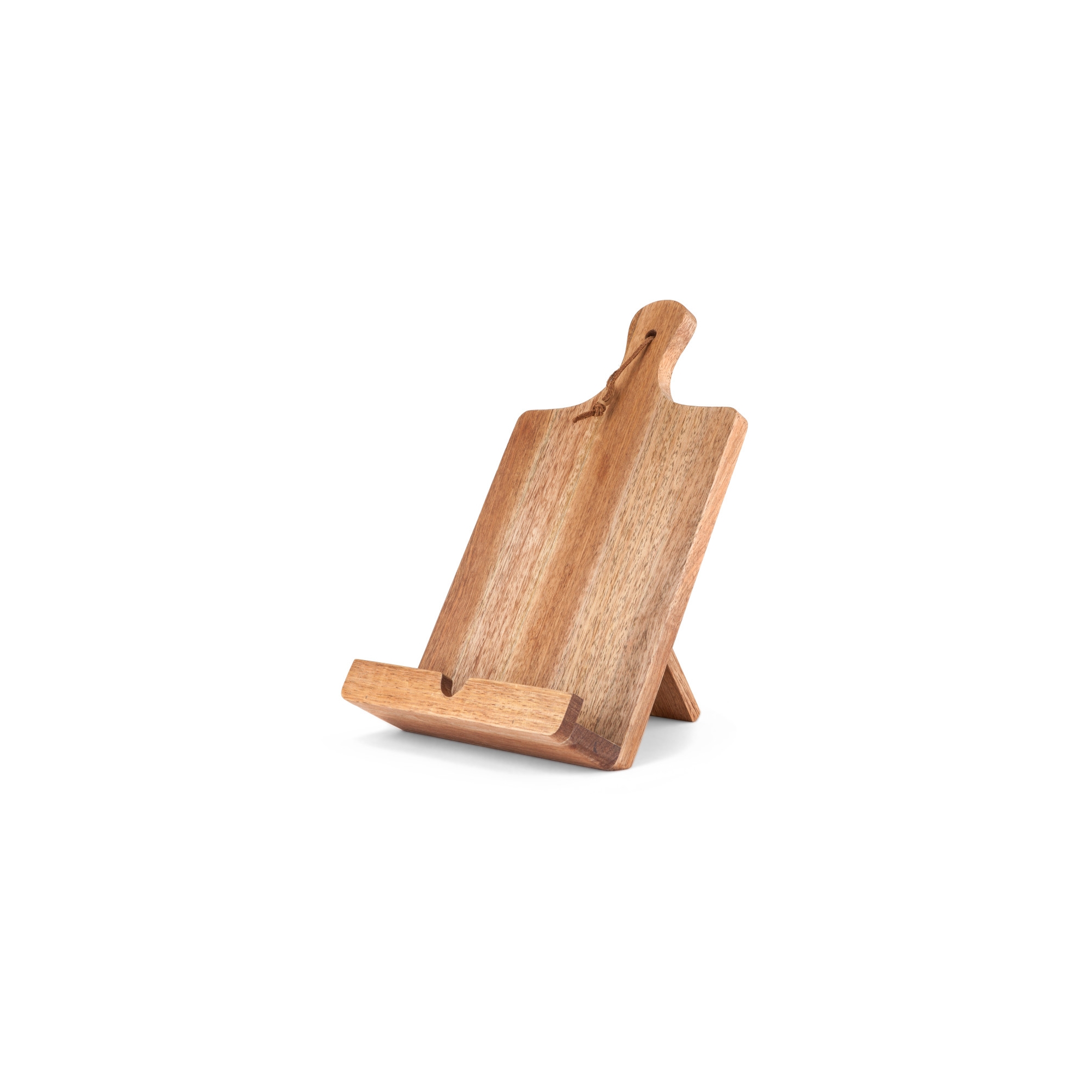 Twine Tablet Stand, Acacia Wood Tablet Holder, Cookbook Stand, Rustic Farmhouse Book Holder and Display, Acacia Wood, Set of 1