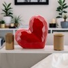 Heart Design Sculpture Accent for Room Decor Ornament - Bathroom and Office Decor Display - Home Statement Piece for Coffee Table - 8" Red - 4 of 4