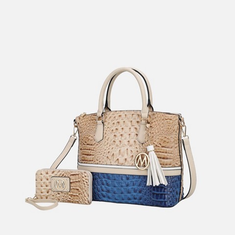 MKF Collection Autumn Crocodile Skin Tote Bag with Wallet by Mia K