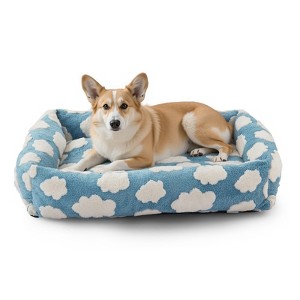 Dog Beds Large Sized Dog - Washable Furry Pet Beds, Rectangle Orthopedic Corduroy Fleece Puppy Beds with Removable Zipper Cover - 1 of 4