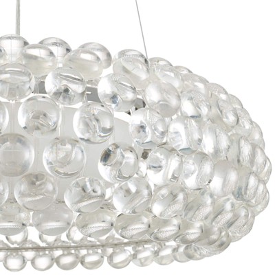 Halo 25" Chrome Pendant Chandelier with Acrylic Bubbles