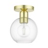 Livex Lighting Downtown 1 - Light Semi-Flush Mount in  Satin Brass - 3 of 4