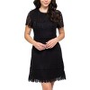 August Sky Women's Scalloped Floral Lace Overlay Mini Dress - 4 of 4