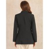 Allegra K Women's Stand Collar Long Sleeve One Button Front Blazer - 3 of 4