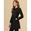 Allegra K Women's Vintage Faux Suede Mid-Thigh Belted Single Breasted Trench Coat - 3 of 4