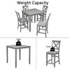 Mshliw 5-Piece Counter Height Dining Table Set with 4 Upholstered Chairs, Square Solid Wood Dining Set for Small Spaces, Kitchen & Dining Room - 4 of 4