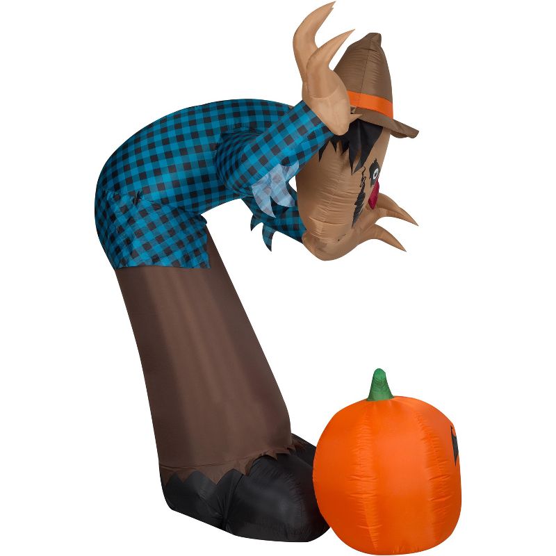 Gemmy Giant Animated Airblown Inflatable Haunted Scarecrow, 7.5 ft Tall, Brown, 3 of 4