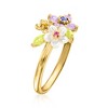 Ross-Simons Mother-Of-Pearl and 0.43 ct. t.w. Multi-Gemstone Flower Ring in 18kt Gold Over Sterling - 3 of 4