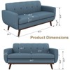 MUUEGM 65" Loveseat Couch Sofa| 2-Seat Memory Foam Futon Couch with Blue Linen Fabric, firm wooden frame - 4 of 4