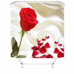 Rose Shower Curtains for Bathroom Waterproof Fabric Bath Curtain Durable Soft Stylish Bathroom Decor 72x72 Inch - 1 of 1