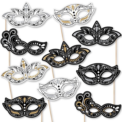 Big Dot Of Happiness Masquerade Masks - Paper Card Stock Carnival