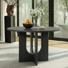 SereneCUSH 47.3" Round Dining Table for 4, Wooden Circle Dinner Pedestal Round Coffee Table for Kitchen Dining Room Living Room, Space Saving, Black - 2 of 4