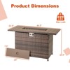 Costway 44.5" Propane Fire Pit Table with Metal Slatted Tabletop & Stainless Steel Burner Brown/Black/Gray - 3 of 4