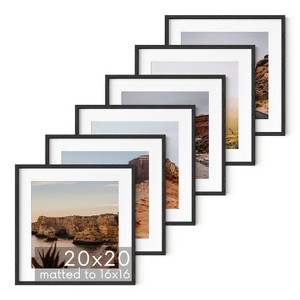 Haus and Hues Set of 6 Oak Wood Single Picture Frame with Plexiglass Cover - 1 of 4