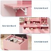 Makeup Vanity Set, Large LED Lighted Mirror with 3 Modes, Ample Storage with Power Outlet, Drawers, Stool, Wooden Dressing Table for Bedroom, Pink - 4 of 4