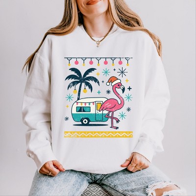 Simply Sage Market Ugly Sweater Flamingo Lightweight Garment Dyed Sweatshirt