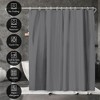 Americanflat 71x74 Solid Grey Shower Curtain - 100% Polyester Shower Curtain - Water-Resistant Curtain with Metal Grommets and 12 Curtain Rings - image 4 of 4