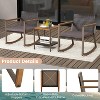 Tangkula 3PCS Rattan Rocking Chair Bistro Set Armrest Cushion Table W/ Storage Shelf Patio - 2 of 4