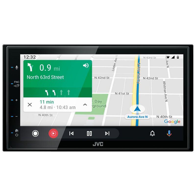 JVC KW-M56BT Digital Media Receiver 6.8" Compatible w/ Apple CarPlay & Android Auto w/ SXV300v1 Satellite Radio Tuner and License Plate Back Up Camera, 3 of 8
