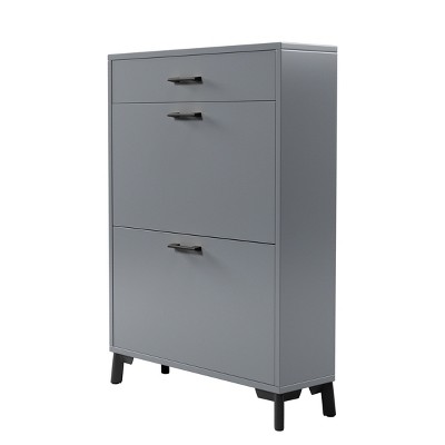 NicBex Shoe Cabinet with 2 Flip Drawers Modern Freestanding Hiddern Shoe Rack Storage Organizer with Metal Handles for Entryway,Hallway