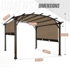 EAGLE PEAK 11.4x11.4 Outdoor Pergola with Retractable Textilene Sun Shade Top - 2 of 4