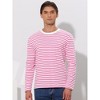 Lars Amadeus Men's Casual Striped Crew Neck Long Sleeve Pullover T-Shirt - 3 of 4