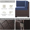 LayinSun 7 Pieces Outdoor Patio Furniture Set with 44" Fire Pit Table Brown Rattan Sectional Sofa Conversation Sets - 3 of 4