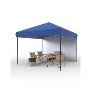 10x10 Pop Up Canopy Tent with Sidewall, One-Button Setup, Adjustable Height, Roller Bag & Sandbags, for Patio, Beach, Garden, Camping & Party Use - 1 of 4