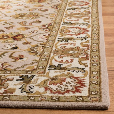 Ivory and Light Gold Hand-Tufted Wool 5' x 8' Area Rug