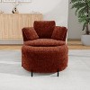 Mlmh & Kngwa 40.4" W Chenille Swivel Barrel Chair with Pillows and Storage Ottoman - 2 of 4