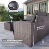 ALAULM Outdoor Patio Furniture Set Outdoor Sectional Rattan Sofa Set Brown Manual Wicker Patio Conversation Set with Cushions - 2 of 4