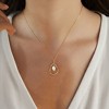 Anna-Kaci Textured Open Teardrop Pendant Necklace with Organic Hammered Frame and Dainty Suspended Faux Pearl Accent Charm - Gold - 3 of 4