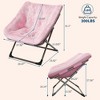 Folding  Chair for Adults, Comfy Faux Fur Reading Lounge Chair with Plush Cushion & Metal Legs, No Assembly, Space-Saving,Dorms - 2 of 4