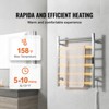 VEVOR 6 Bars Towel Warmer Rack, Wall Mounted Heated Towel Rack for Bathroom, IPX5 Waterpoof Towel Heater Rack with Timer & Display Screen, Silver - 3 of 4