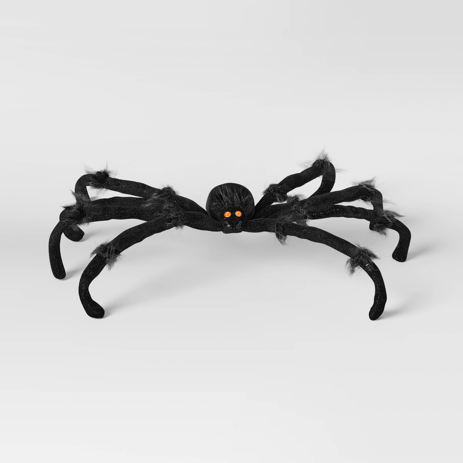 20" Plush Spider Halloween Decorative Prop Black - Hyde and EEK! Boutique™: Iridescent Eyes, Indoor Display