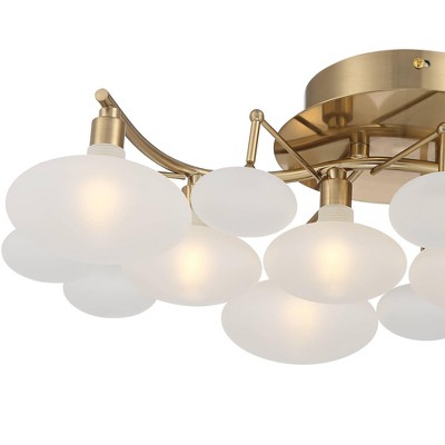Soft Gold 6-Light Opal Glass Modern Ceiling Light