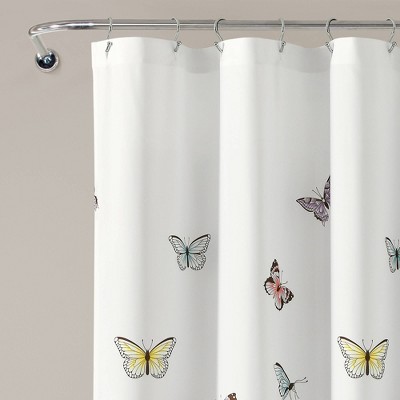 AOACreations Shower Curtain with Hooks for Bathroom Butterflies Butterfly Prints 