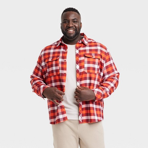 Men's Big Long Sleeve Flannel Shirt - All In Motion™ Red 3xl : Target