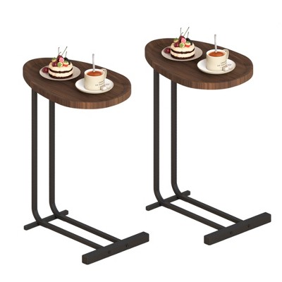 GlasFlength Accent Table Sets, Morden Wooden End Table, Elegant Design for Modern Life，for Bedroom, Living Room, Brown, 11.81"*17.72"*23.62"