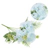 Unique Bargains Home Wedding Decoration Branch Silk Artificial Peony Hydrangea with Stem 2 Pcs - image 3 of 4