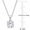EVERLY JEWELRY | Sterling Silver 1 5/8 CT TGW Created White Sapphire Solitaire Pendant with Chain, 18 inc - 2 of 4