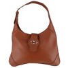 Alyssa Women's Synthetic Leather Shoulder Handbag and Matching Clutch/Wallet Set, Brown - 2 of 4