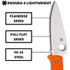 Spyderco Endura 4 Lightweight Flat Ground Folding Knife with 3.80" VG10 Satin Plain Blade |Superior Cutting Performance with 4-Way Pocket Clip - 2 of 4