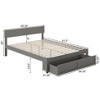 AFI Furnishings Boston Queen Bed with Foot Drawer in Grey - 2 of 4