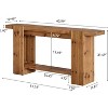 Lantine 2-Tier Solid Wood Console Table, 63-Inch Farmhouse Entryway Table for Living Room, Hallway, Foyer - 3 of 4