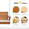 3-Person Patio Wood Porch Swing With Cushion - 3 of 4
