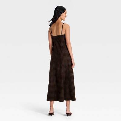 Женские платья A New Day Women's Cami Gingham Maxi Dress - A New Day™ Black 2 — фото 2